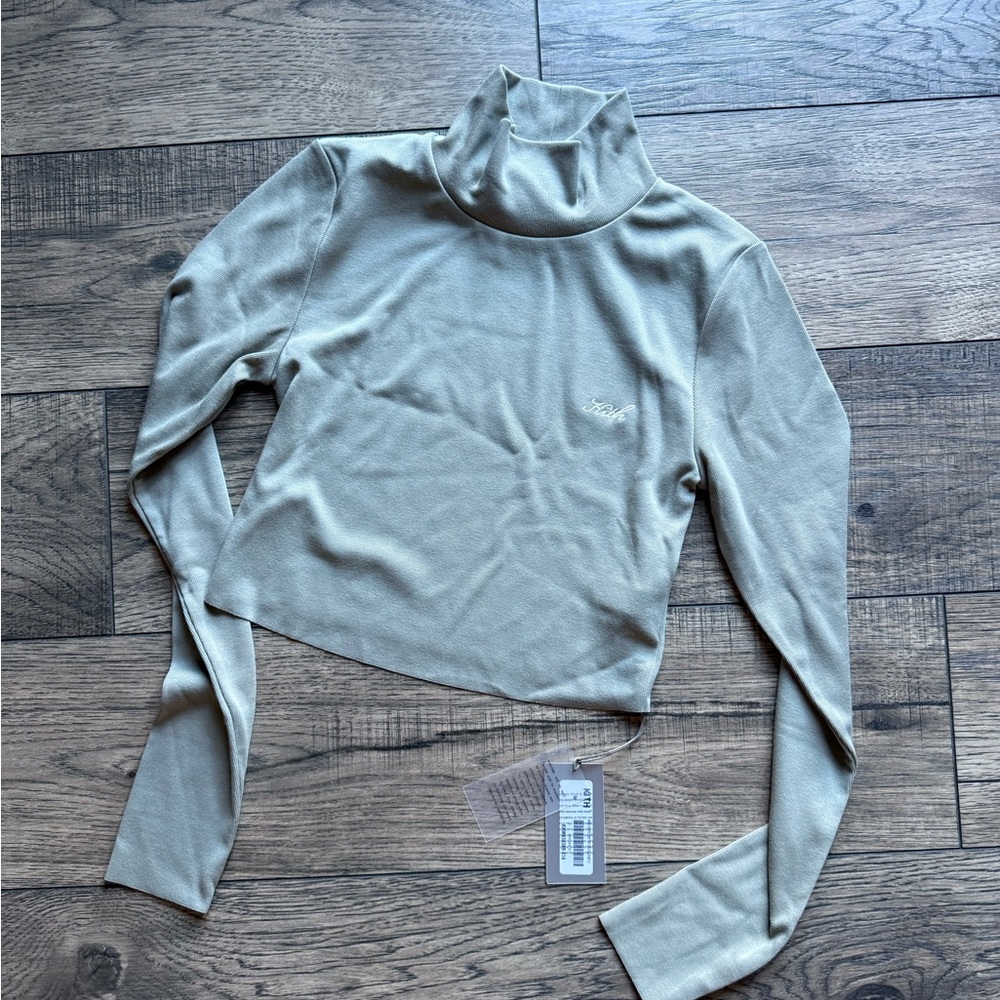 KITH BRIER CROPPED BABYRIB TURTLENECK-MISTLE Size M